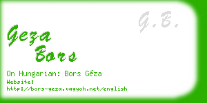 geza bors business card