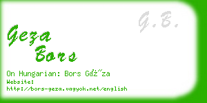 geza bors business card